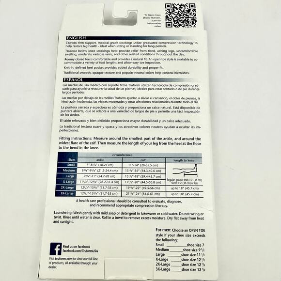 Truform Compression Stockings XL Beige 20–30 mmHg Closed Toe Below Knee USA - Picture 6 of 6